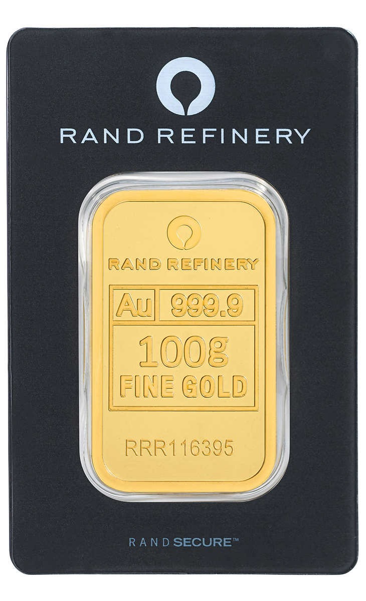 100 Gram Gold Bar Rand Refinery New in Assay Costco $6999.99