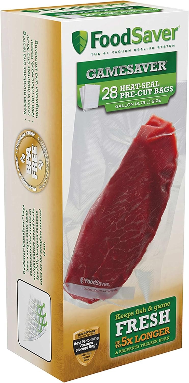 $10.71 w/ S S FoodSaver 1-Gallon GameSaver Heat-Seal Pre-Cut Bags, 28 Count