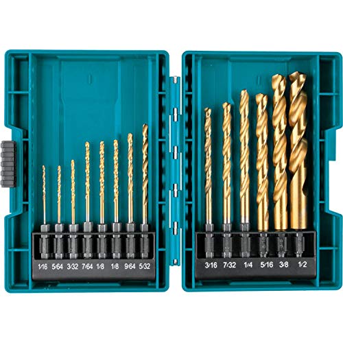 $11 14-Piece Makita B-65399 Impact Gold 1/4 Hex Shank Titanium Drill Bit Set