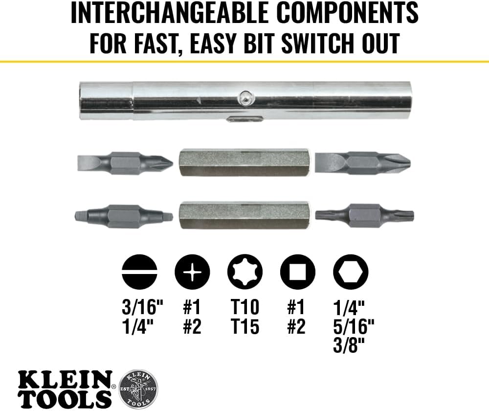 11-in-1 Klein Tools Multi Bit Screwdriver Nut Driver Set w/ Cushion Grip Handle $12 Free Shipping