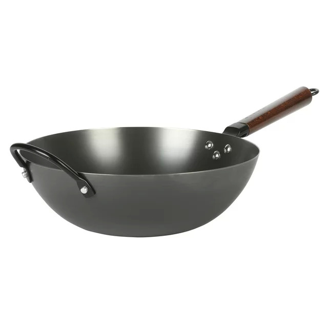 12.6 Babish Carbon Steel Flat Bottom Wok w/ Detachable Wood Handle $25 Free S H w/ Walmart or $35