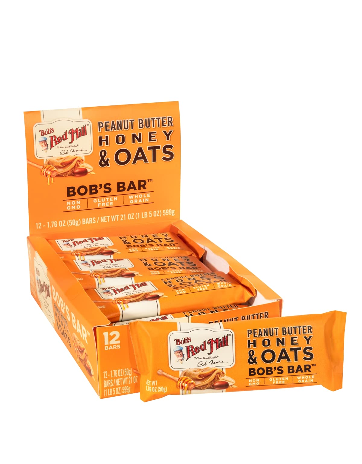 12-Count 1.76-Oz Bobs Red Mill Peanut Butter Honey Oat Bobs Bars $11.40 w/ S S Free Shipping w/ Prime or on $35