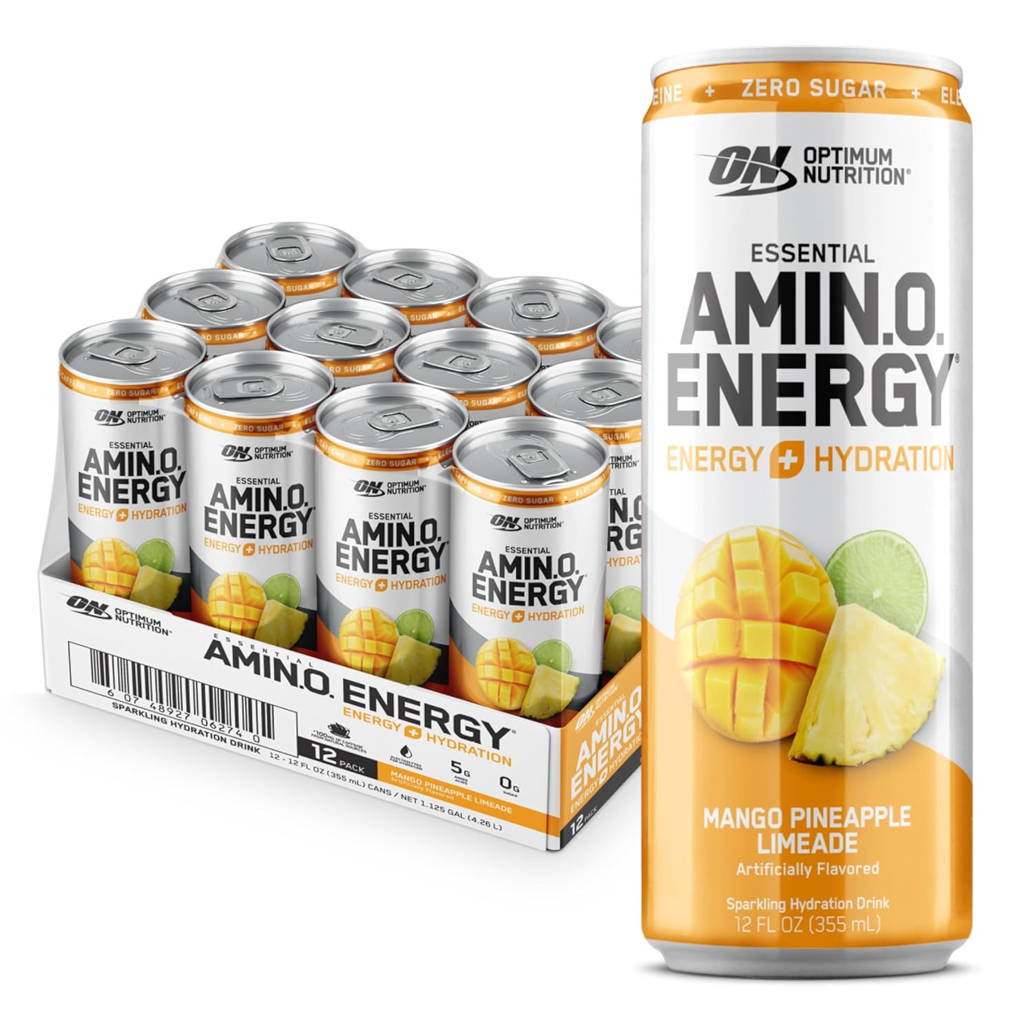 12-Pack 12-Oz Optimum Nutrition Amino Energy Sparkling Hydration Drink Mango Pineapple Limeade $8.49 w/ S S Free Shippin