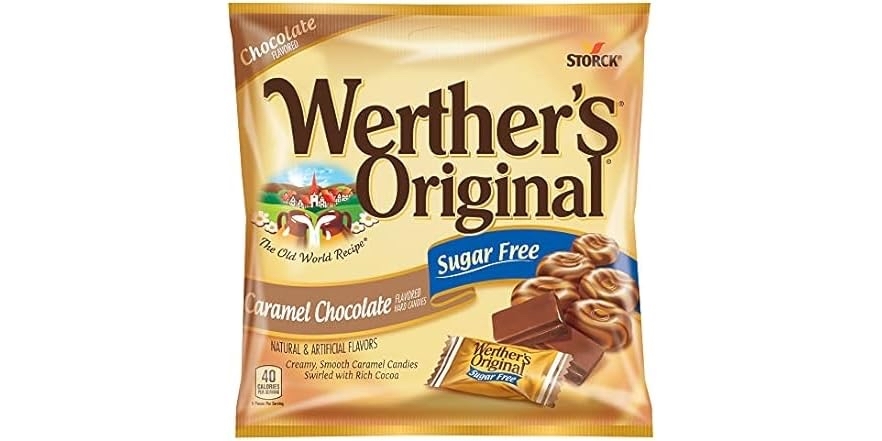 12 Pack Werthers Original Hard Sugar Free Caramel Chocolate Candy, 2.35 Oz Bags - $24.99 - Free shipping for Prime membe