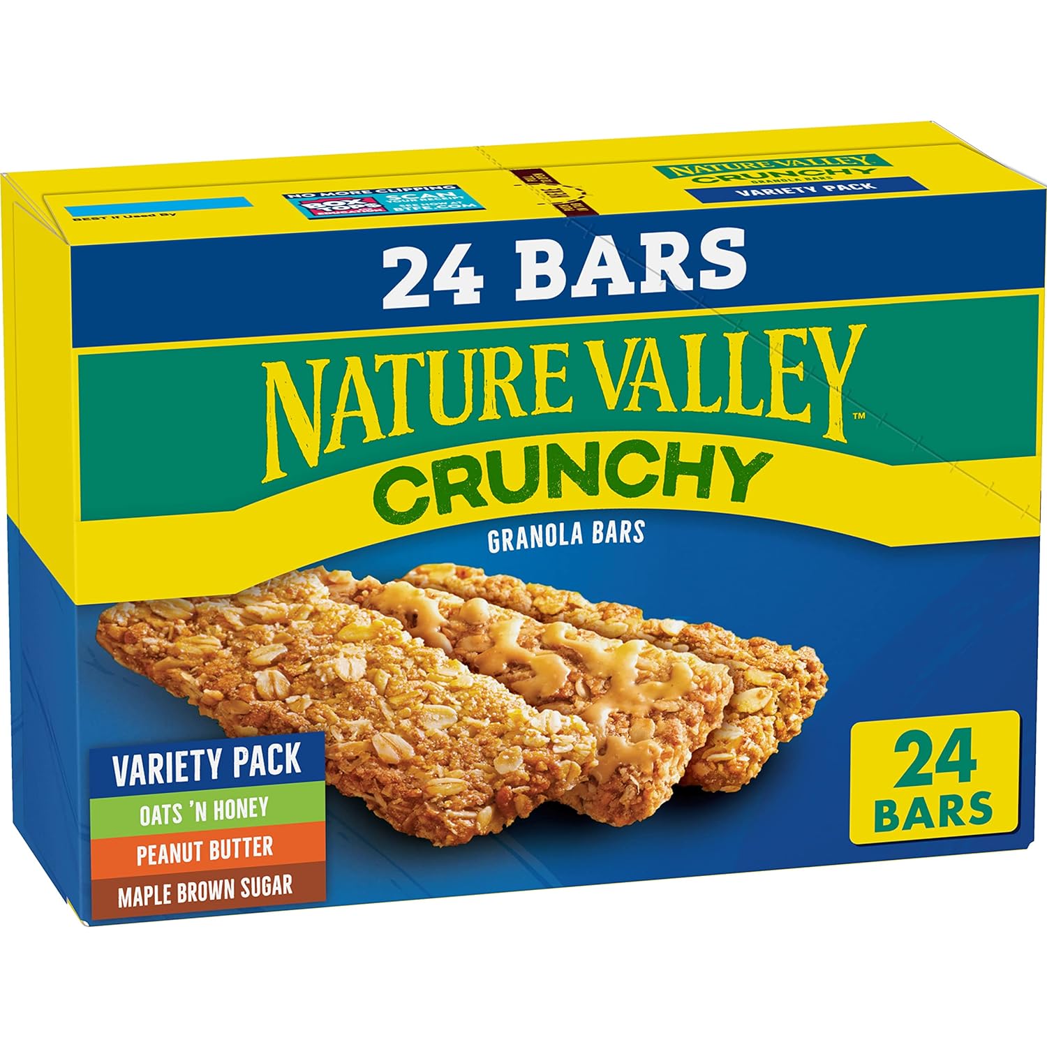 12-Packs 24-Bars Nature Valley Crunchy Granola Bars Variety Pack Oats N Honey, Peanut Butter Maple Brown Sugar $2.80 w/ 