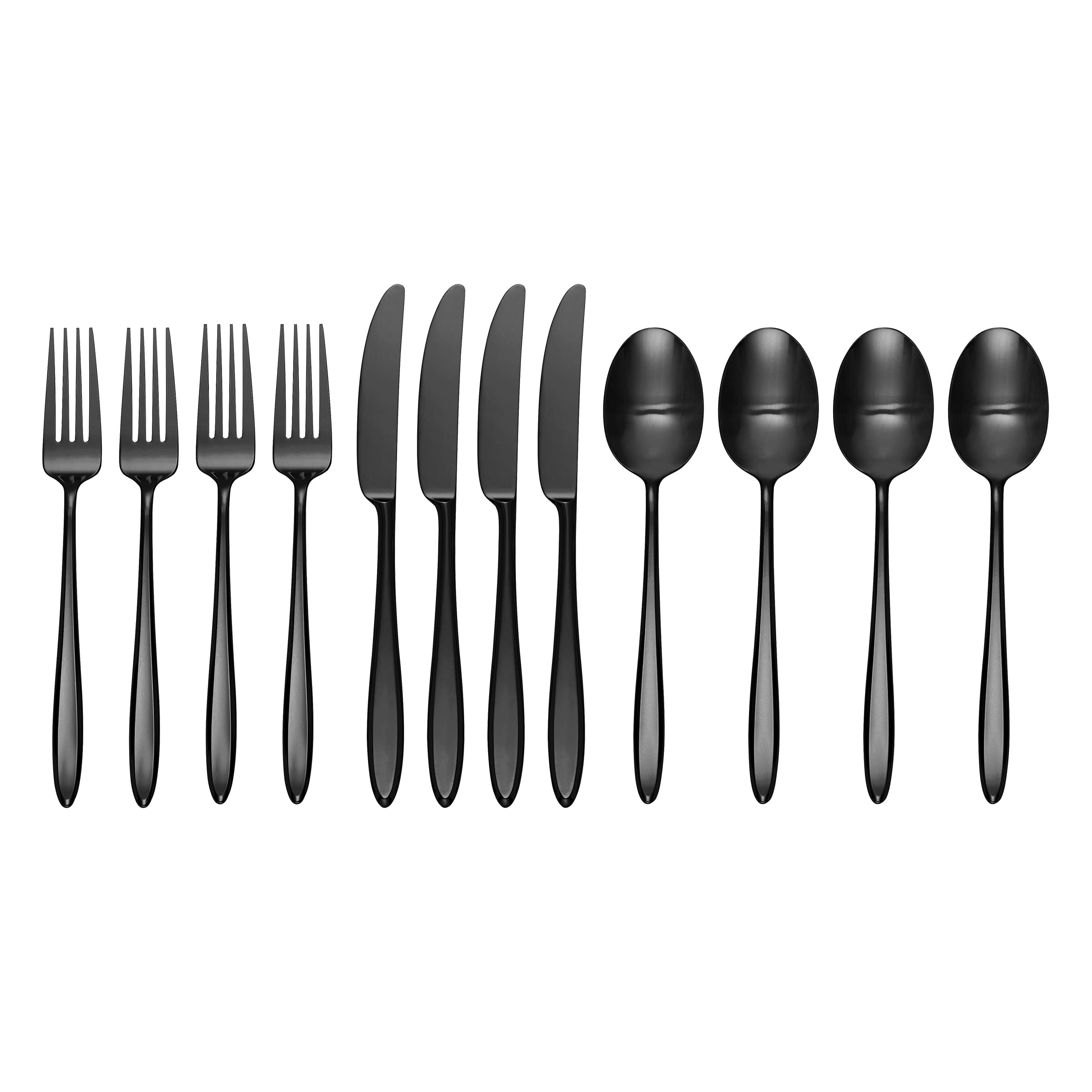 12-Piece Hampton Forge Ayla Flatware Set Black $6 Free Shipping w/ Prime or on orders $35