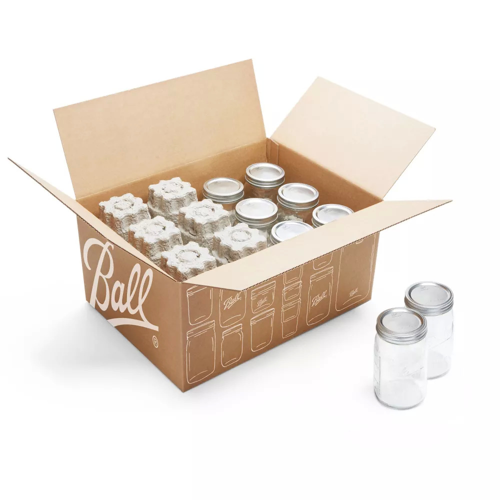 12-count Ball Regular Mouth 16-Oz Pint Mason Jars with Lids Bands $13.44 $1.12 Each Free S H w/ Walmart or $35