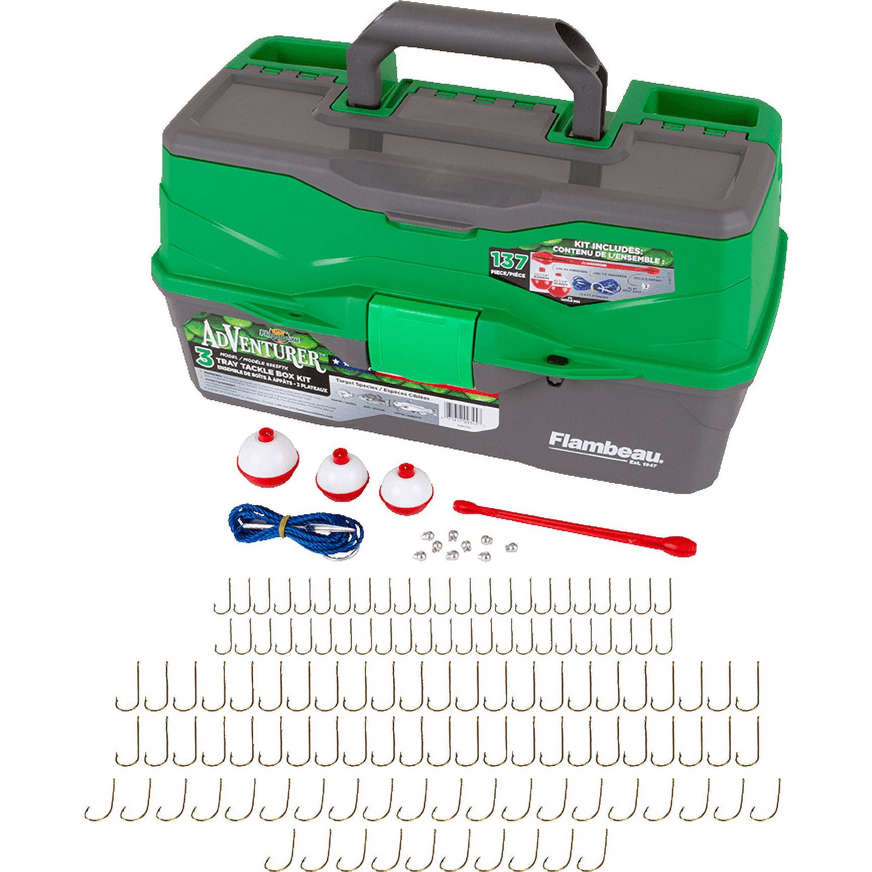 137-Piece Flambeau Adventurer 3-Tray Tackle Box Kit Green $9.62 Free S H w/ Walmart or $35