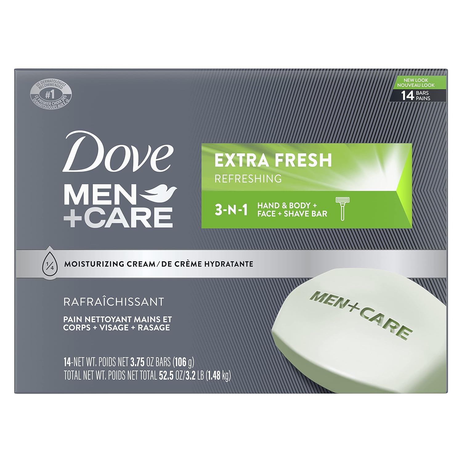 14-Pack 3.75-Oz Dove Men Care 3 in 1 Cleanser Bars Extra Fresh $8.75 w/ Subscribe Save