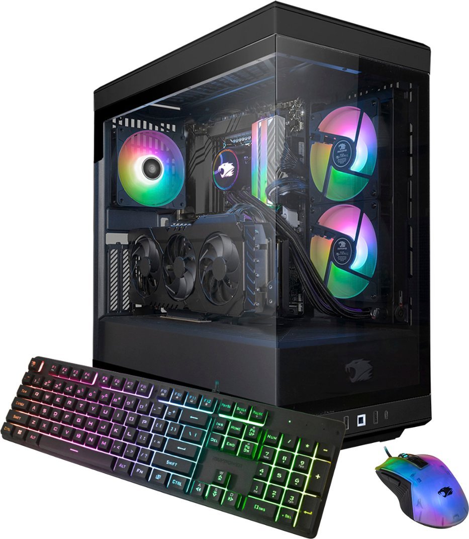 $1599.99 - iBUYPOWER Y40 Black Gaming Desktop PC - Intel Core i7 14700F - NVIDIA GeForce RTX 4070 12GB - 32GB DDR5 RAM -