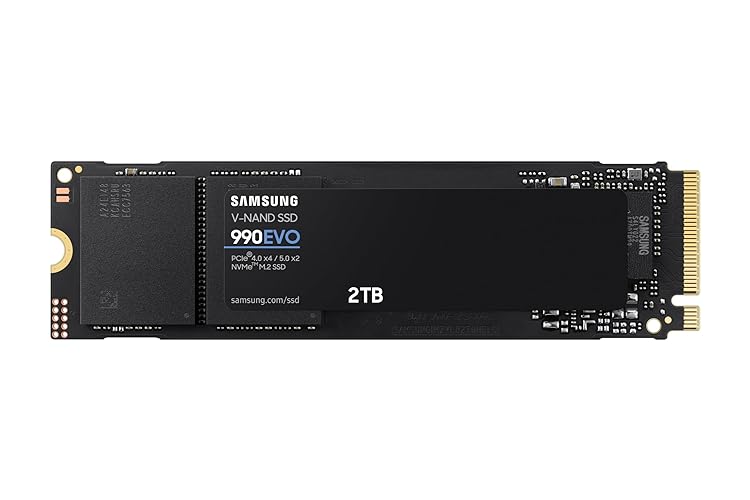 $159.99 SAMSUNG 990 EVO SSD 2TB, PCIe 5.0 x2 M.2 2280 MZ-V9E2T0B/AM