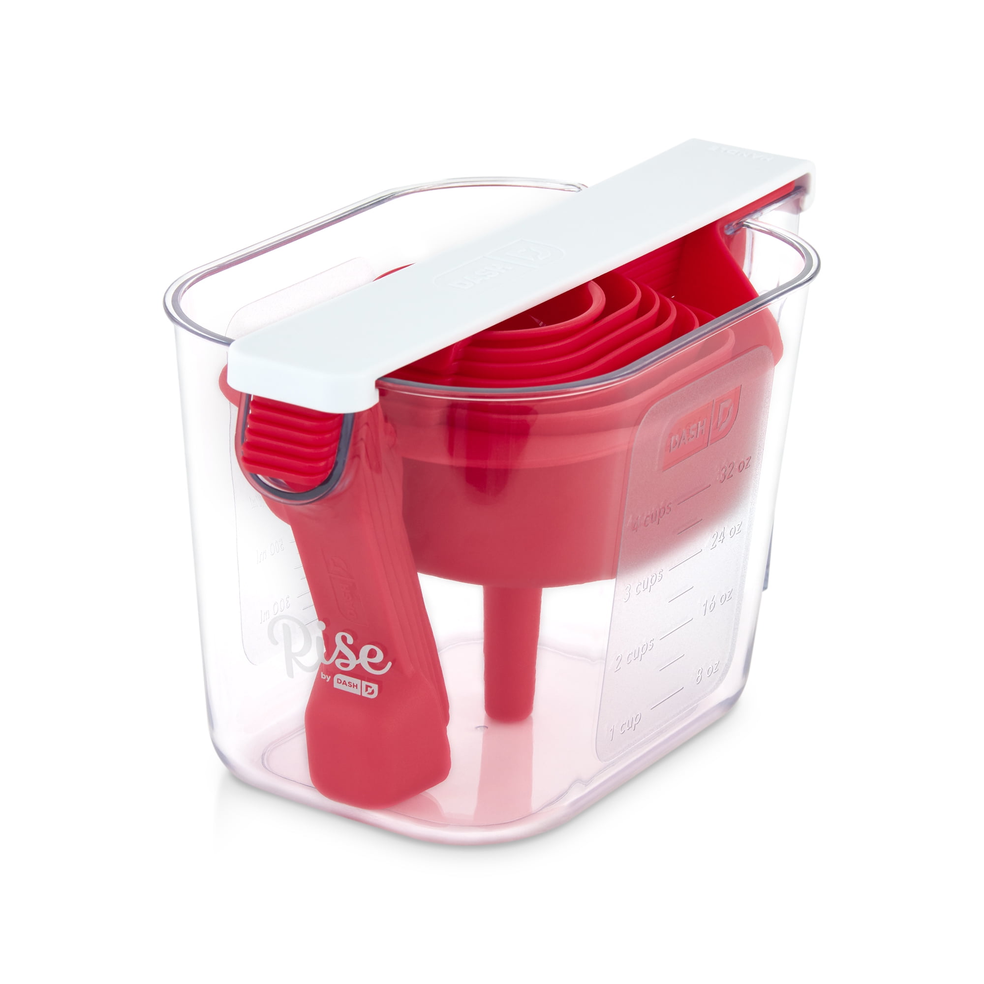 15-Piece Rise By Dash Essentials Set w/ Stackable Measuring Spoons Cups, Funnel, Leveler, Egg Separator Sifter Red $5.14