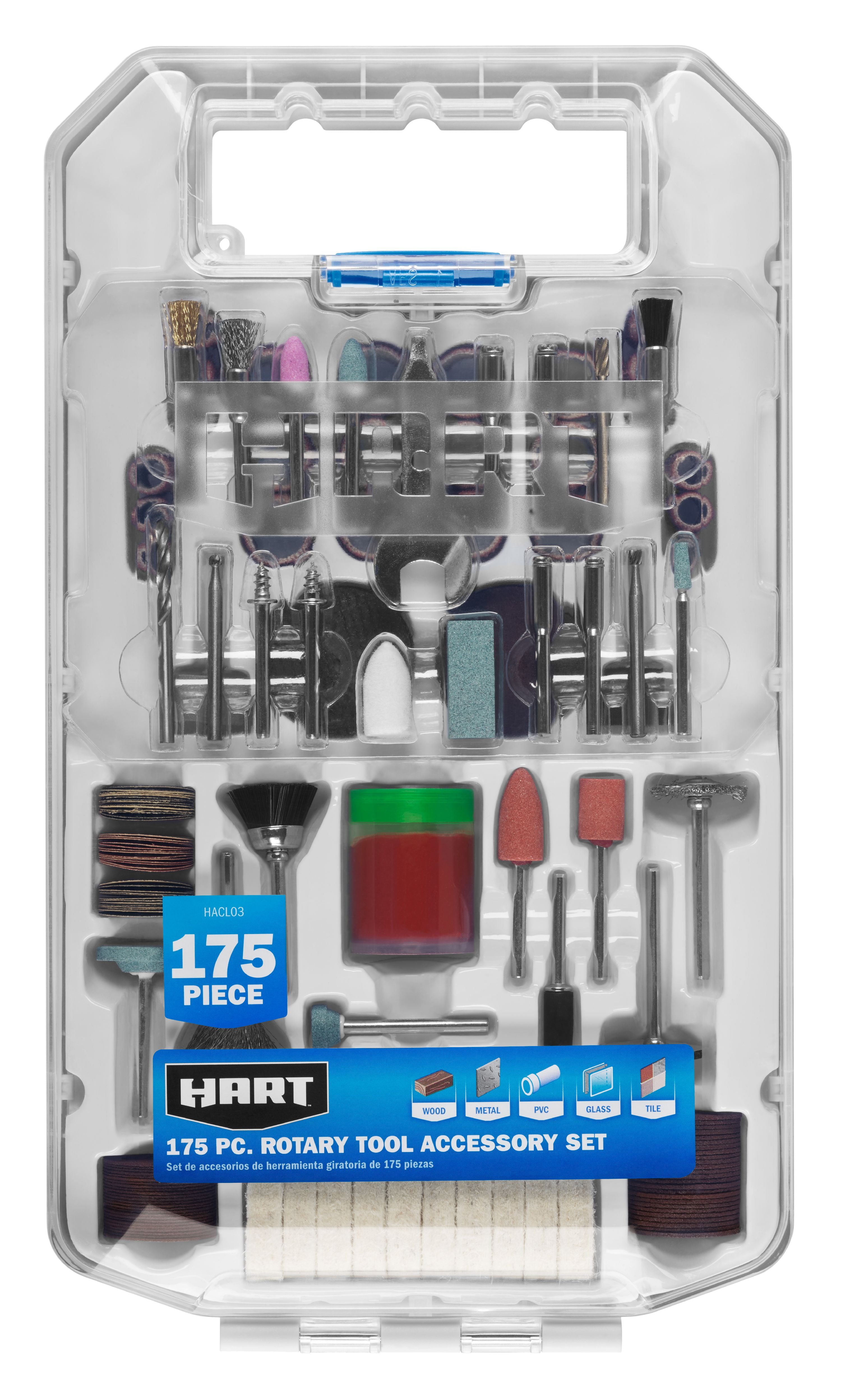 175-Piece HART Rotary Tool Accessory Set with Protective Storage Case $9.45 Free S H w/ Walmart or $35