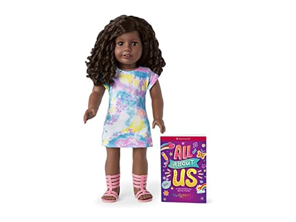 18 American Girl Truly Me Doll 106 w/ Tie Dye T-Shirt Dress and All About Us Journal $58, 89 w/ Cool Camo Outfit and Fri