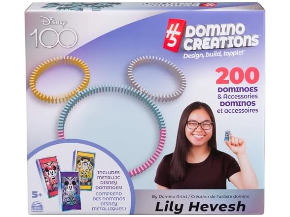 200-Piece Spin Master Games Disney 100th Anniversary H5 Domino Creations Dominoes and Accessories by Lily Hevesh $19 Fre