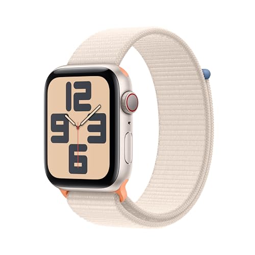 $206.40 Apple Watch SE 2nd Gen GPS Cellular 44mm Smartwatch with Starlight Aluminum Case with Starlight Sport Loop
