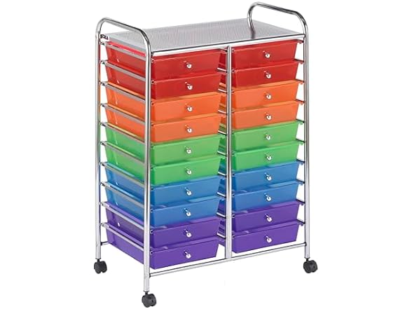 20-Drawer ECR4Kids Mobile Organizer Storage Cart Multicolor $38 Free Shipping w/ Prime