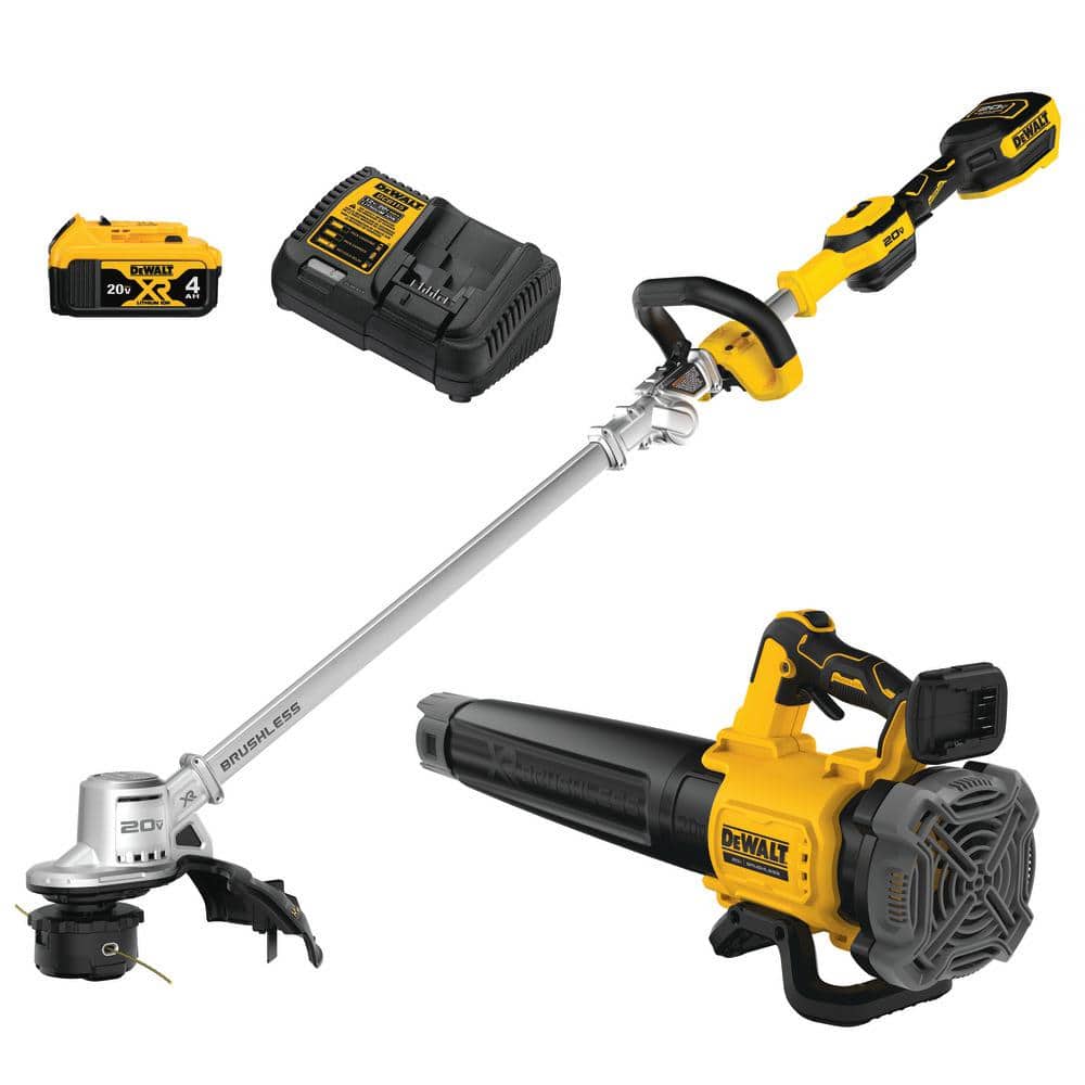 20V MAX Cordless Battery Powered String Trimmer Blower Combo Kit with 1 4 Ah Battery Charger $249