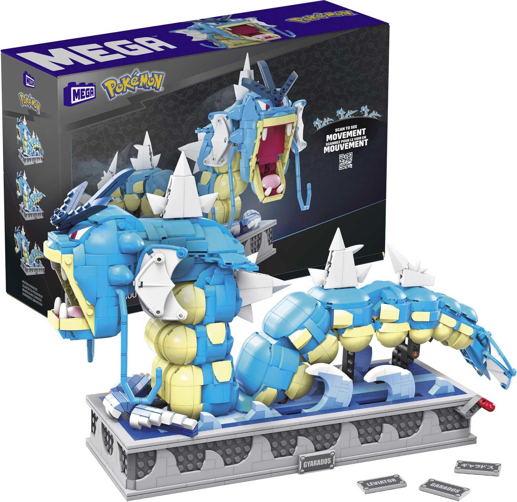 2186-Piece Mega Pok mon 18 Mechanized Motion Gyarados w/ Buildable Display Case $107.10, 388-Piece Dragonite w/ Flapping