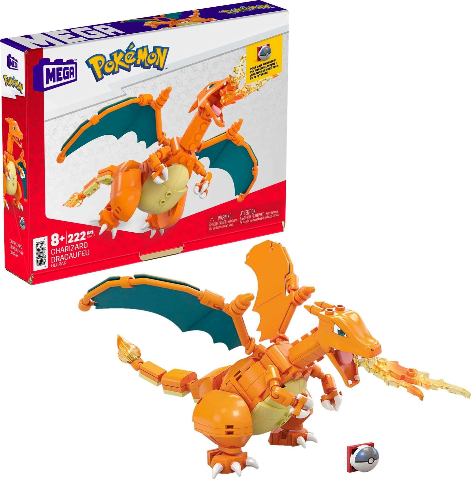 222-Piece Mega Pokemon 4 Charizard Action Figure Building Toy Set $9.15, 211-Piece Mega Pokemon 4 Pikachu Action Figure 