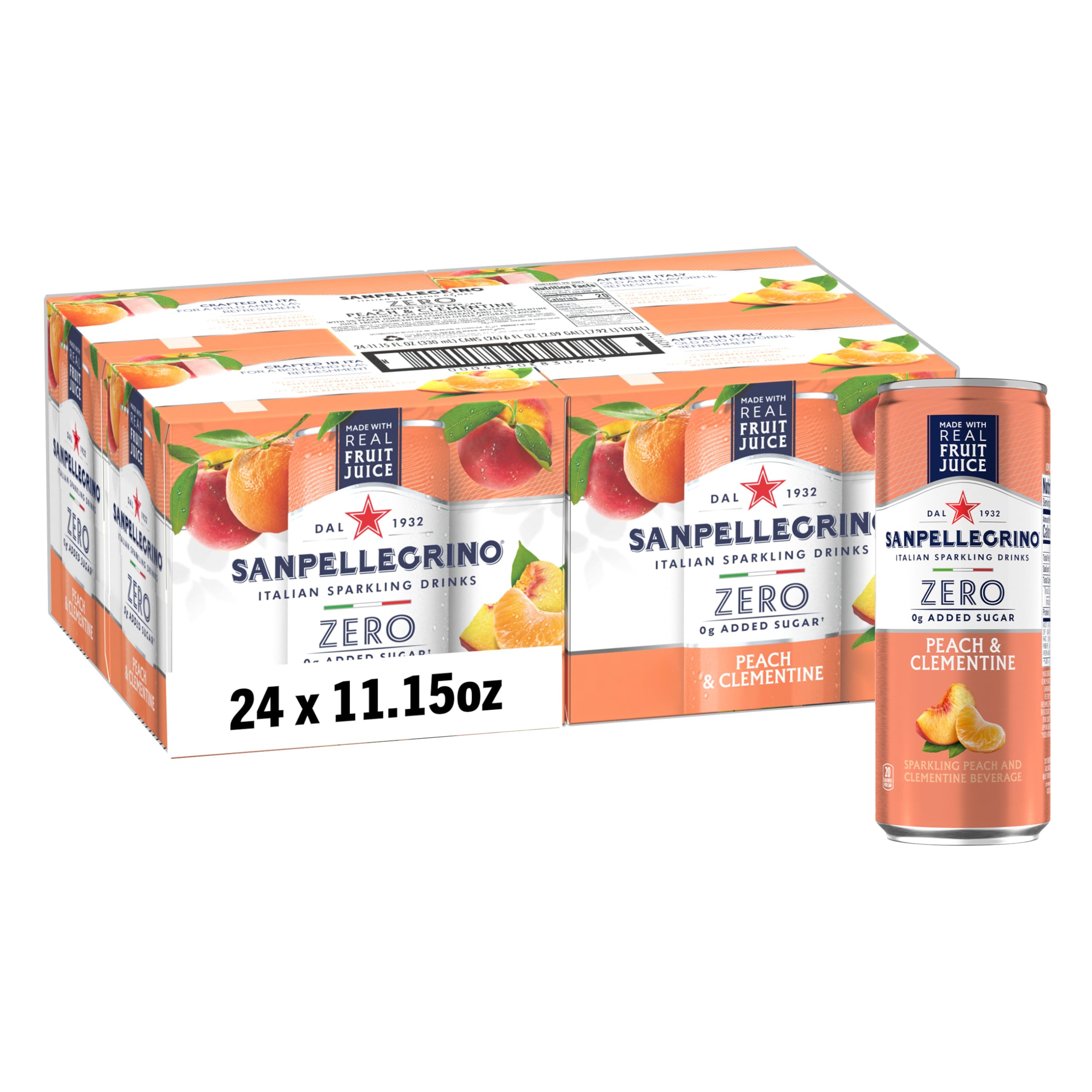 24-Pack 11.15-Oz Sanpellegrino Zero Grams Added Sugar Italian Sparkling Drinks Peach Clementine $15.19 w/ S S Free Shipp