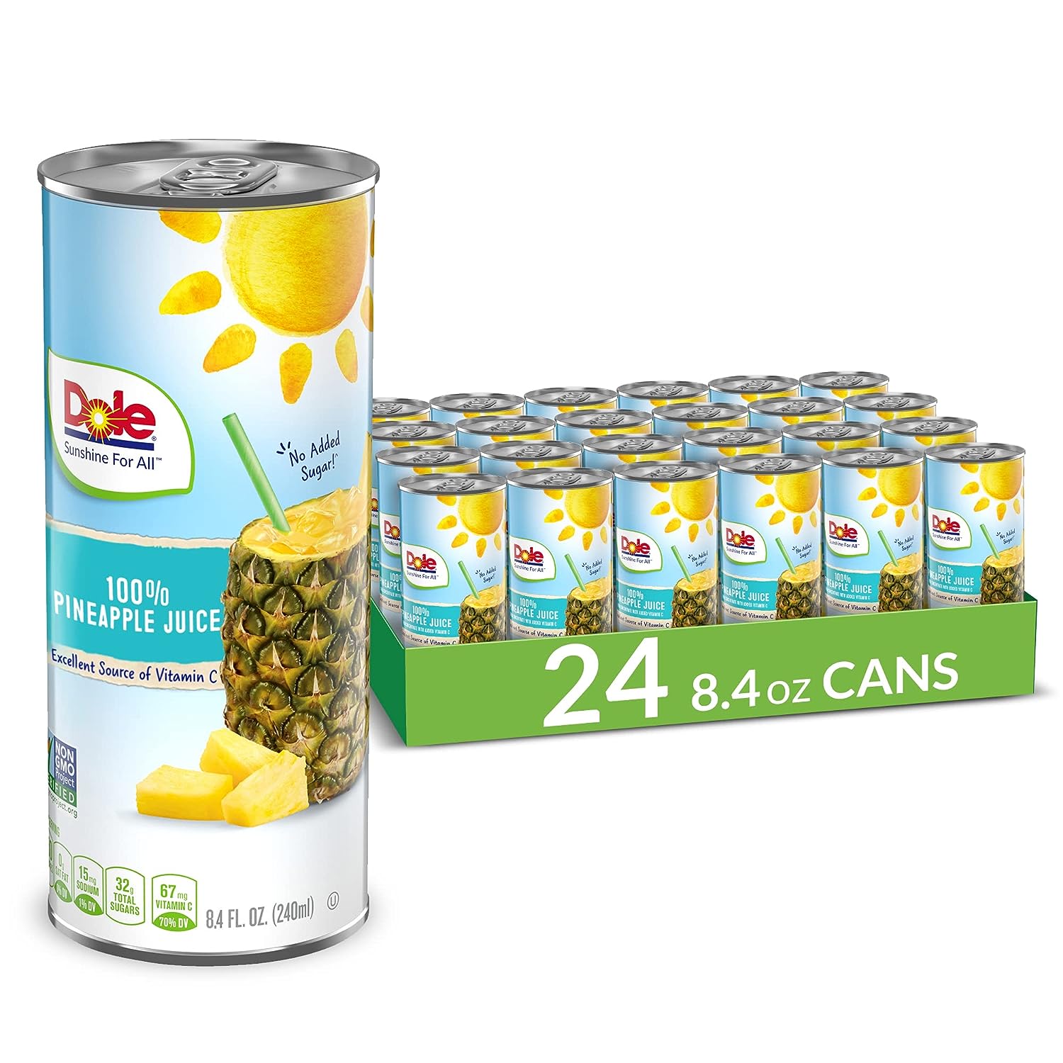 24-Pack 8.4-Ounce Dole 100 Pineapple Juice w/ Added Vitamin C $11.05 $0.46 Each w/ S S Free Shipping w/ Prime or on orde