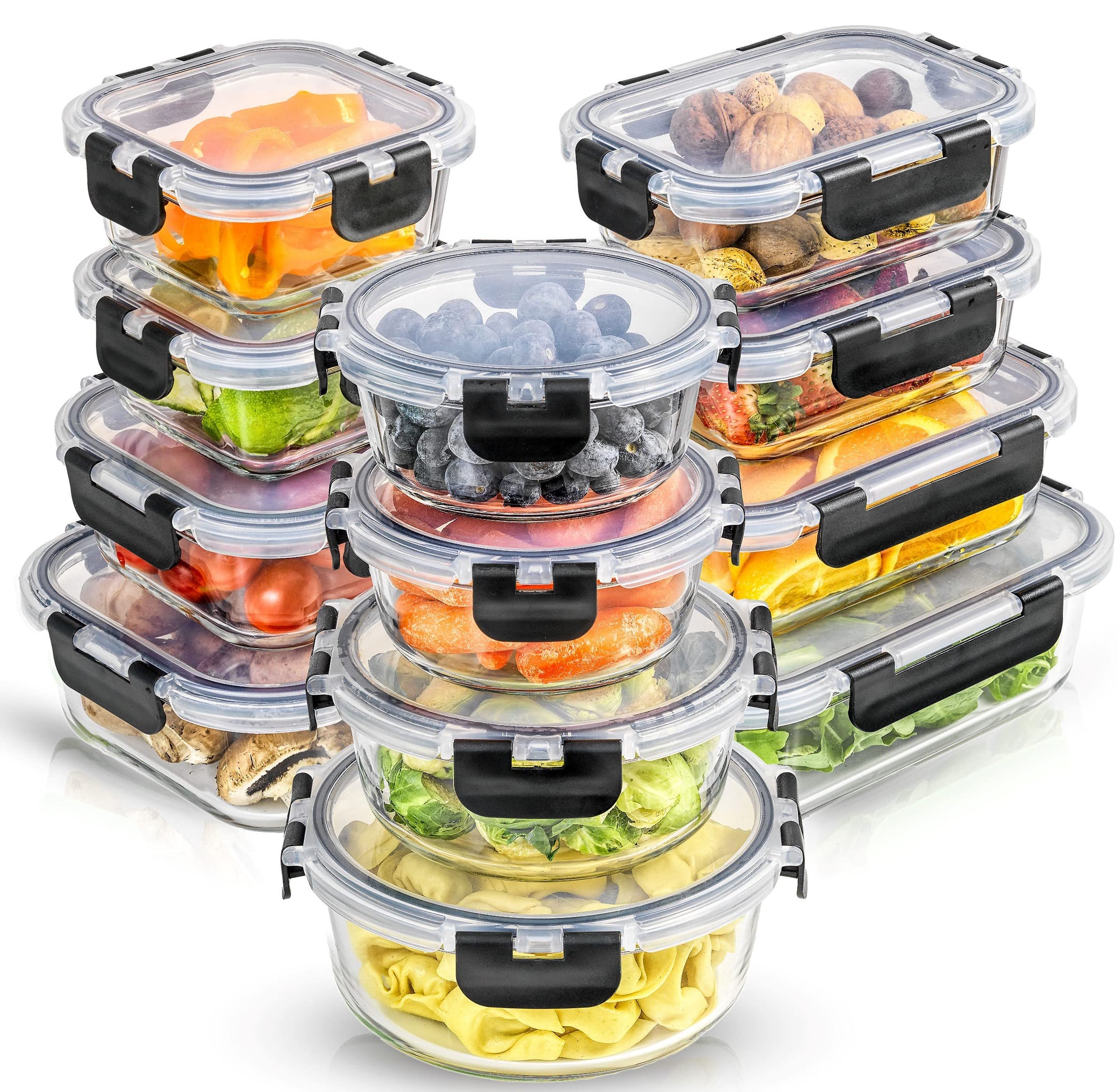 24-Pc JoyJolt JoyFul Borosilicate Glass Airtight Food Storage Containers w/ Lids For $35.95