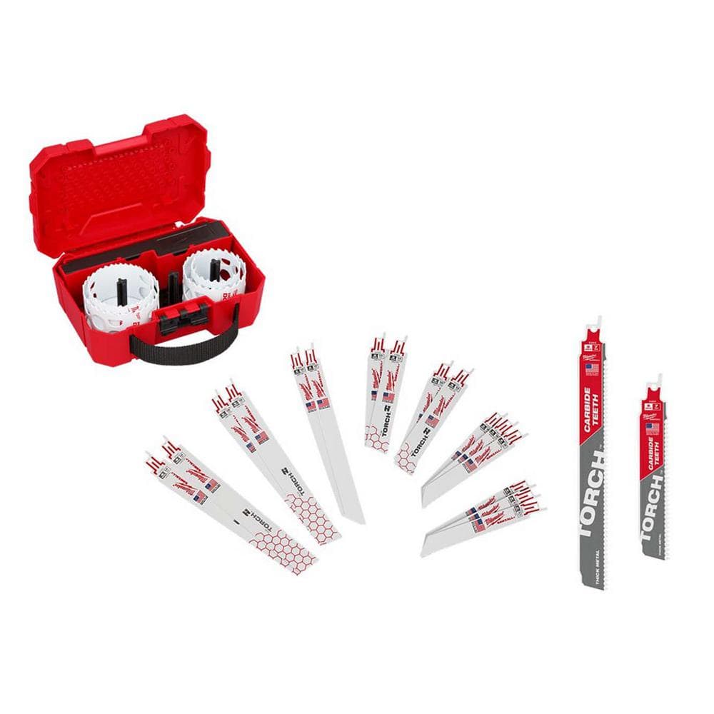 25-Piece Milwaukee Hole Dozer Bi Metal Hole Saw Kit w/ Sawzall Metal Cutting Reciprocating Blades $46 Free Shipping