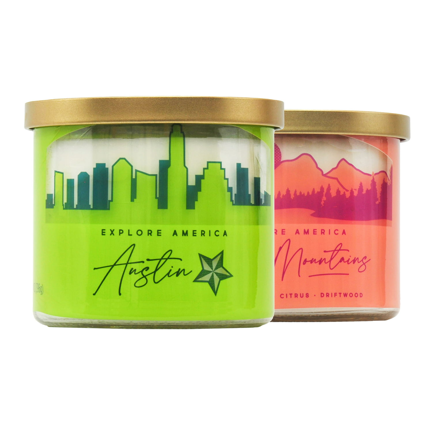 2-Count 14-Oz Mainstays 3-Wick Scented Candles Explore America Austin Rocky Mountains $6.48 $3.24 each More Free S H w/ 