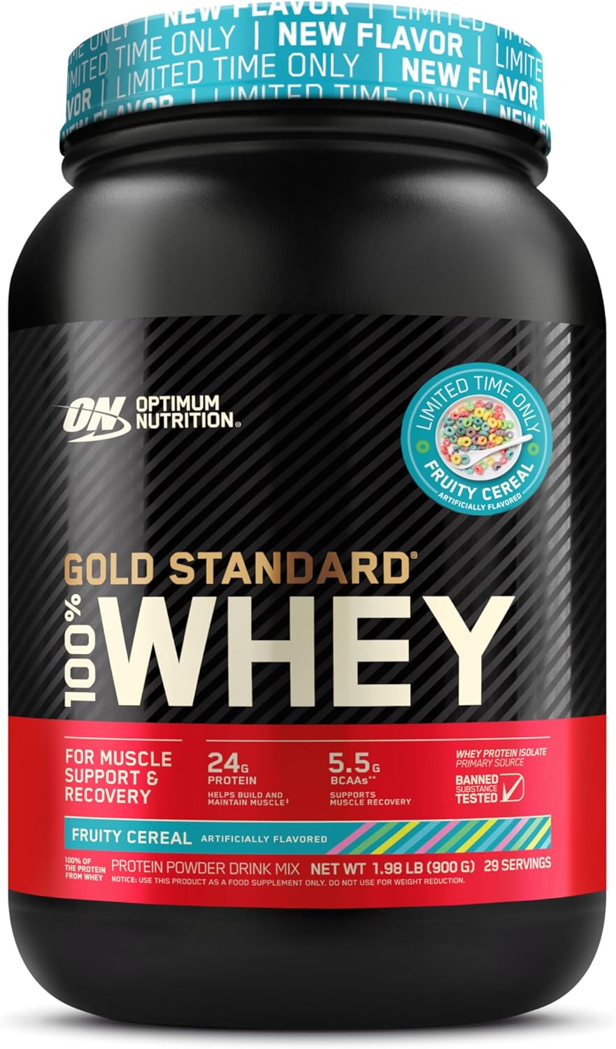 2-Lbs Optimum Nutrition Gold Standard 100 Whey Protein Powder Fruity Cereal $22.79, Cinnamon Roll $23.74 w/ S S Free Shi