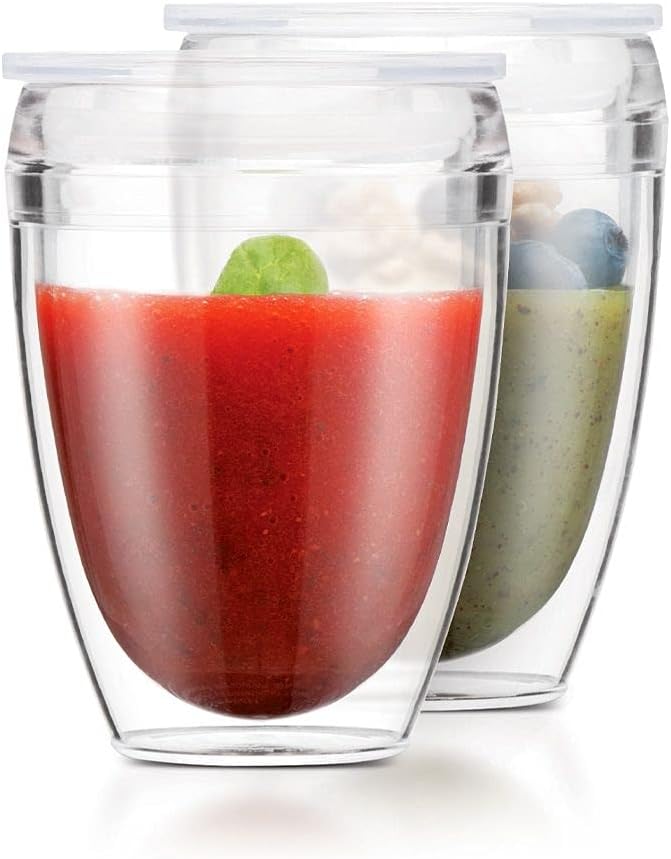 2-Pack 10-Oz Dobum Pavina To Go Double Wall Shatterproof Tumbler w/ Lid $8 Free Shipping w/ Prime or on $35