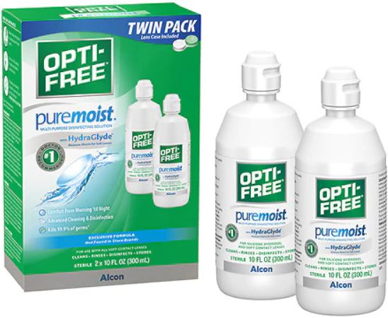 2-Pack 10oz. Opti-Free PureMoist Multi-Purpose Disinfecting Solution $6.30 Free Store Pickup on $10 Orders