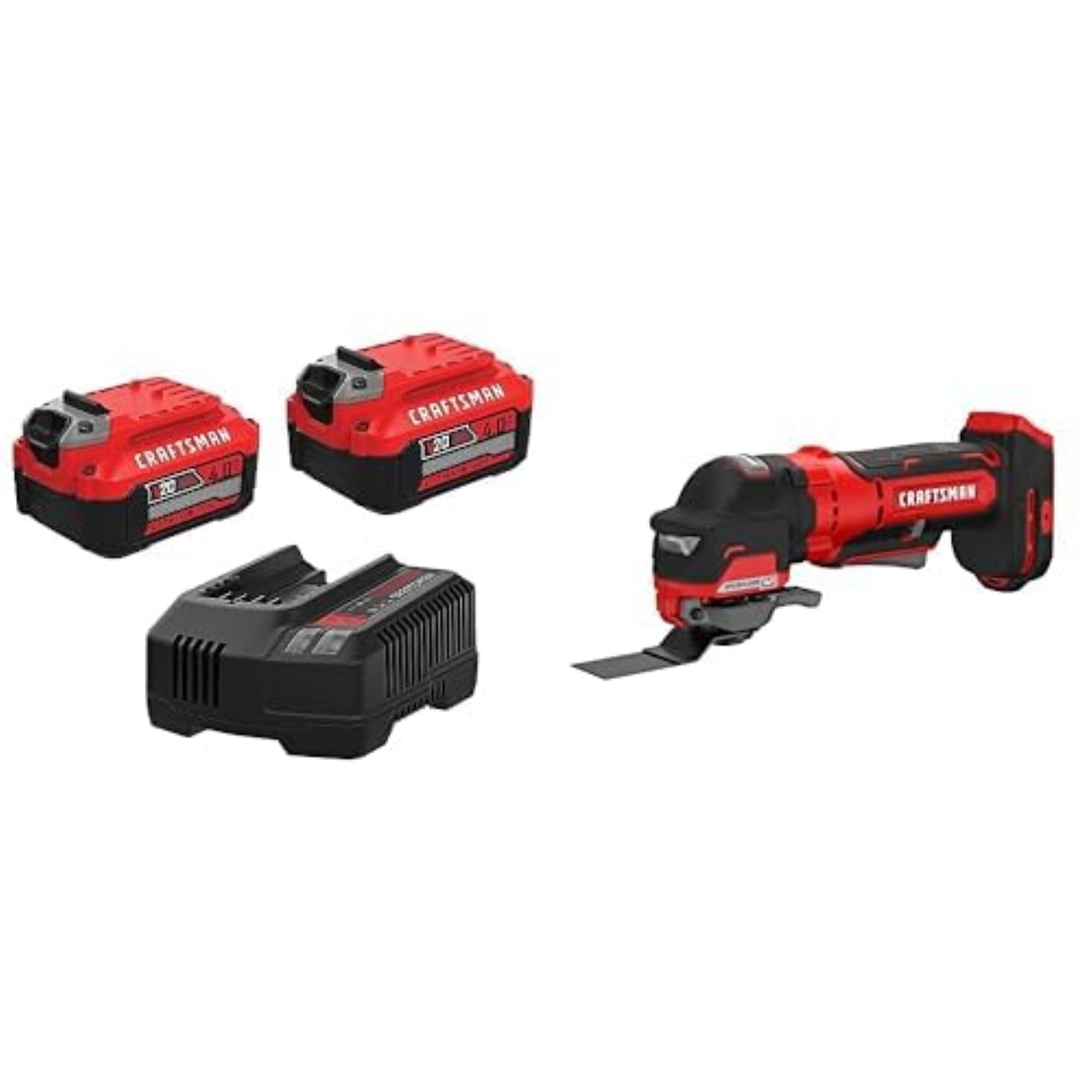 2-Pack CRAFTSMAN V20 4.0-Ah Lithium-ion Battery w/ Charger V20 RP Cordless Oscillating Tool $149 More Free Shipping