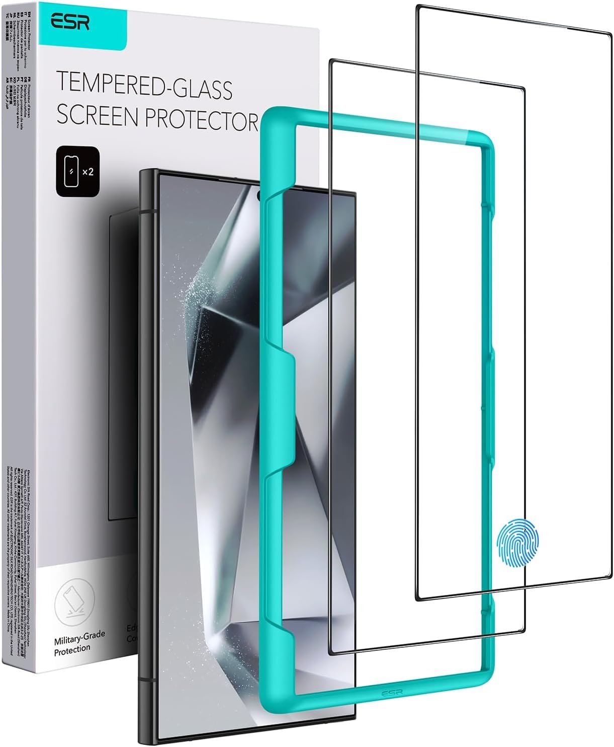 2-Pack ESR Samsung Galaxy S24 Ultra Tempered Glass Screen Protectors $4.94, S24 Black Kickstand Case w/ 3 Stand Modes $1