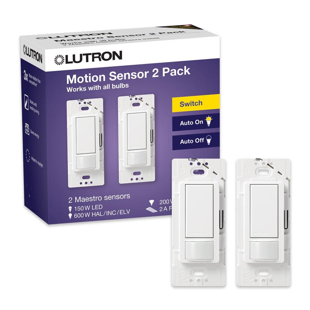 2-Pack Lutron Maestro 2-Amp/Single-Pole Motion Sensor Switches White $34.95 Free Shipping select locations