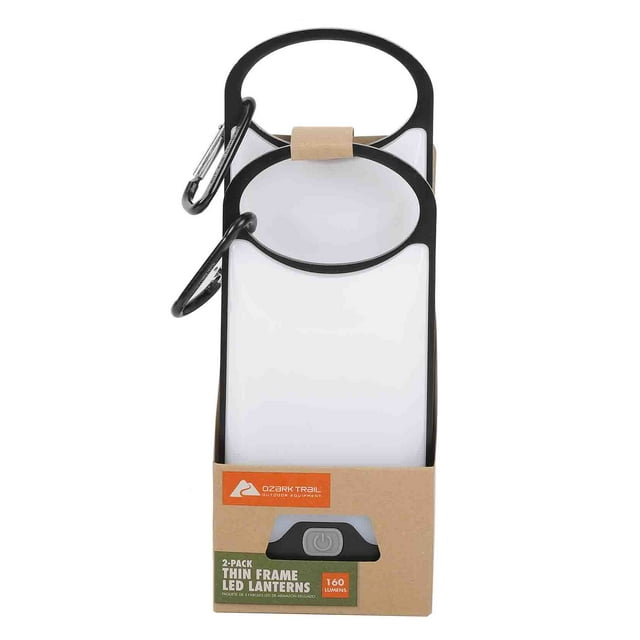 2-Pack Ozark Trail LED 160 Lumens Thin Aluminum Frame Lanterns w/ 6 AAA Batteries Black or Silver $4.65 Free S H w/ Walm