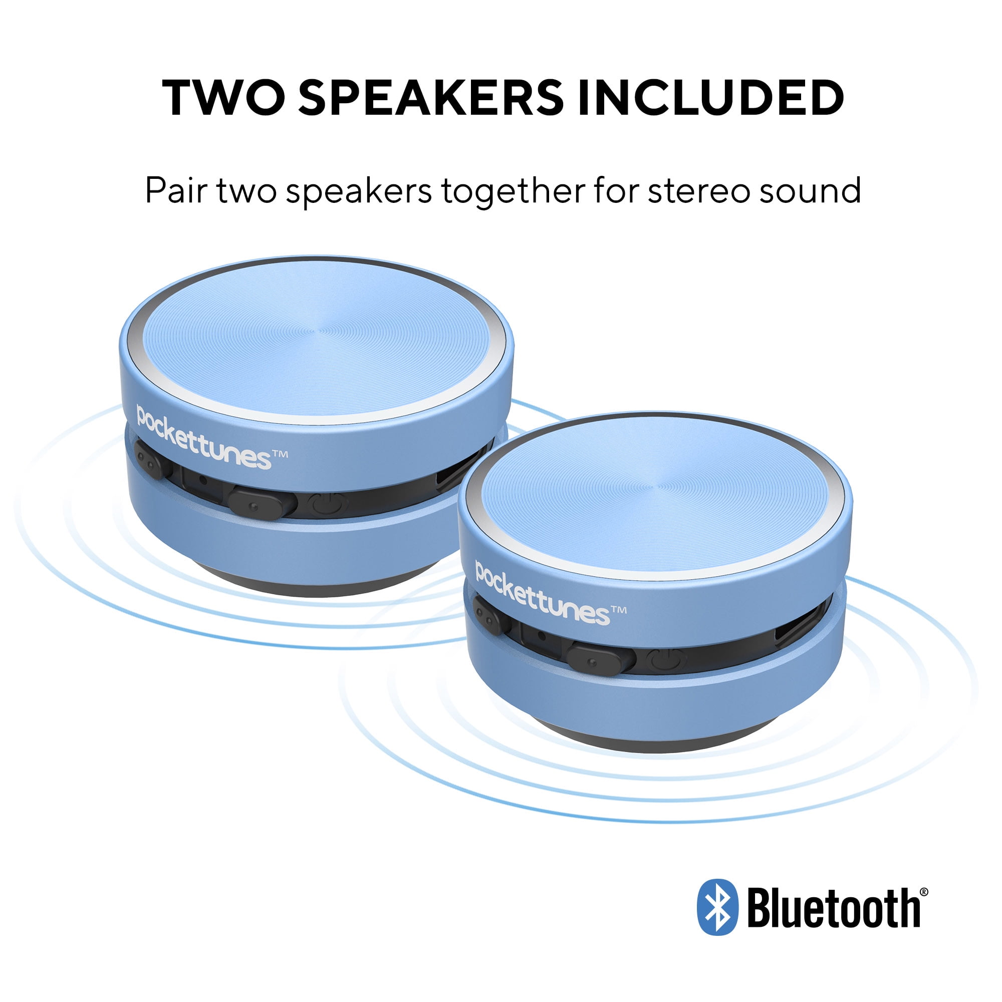 2-Pack PocketTunes Bone Conduction Instant Mini Speakers w/ Bluetooth Wireless Technology Blue $6.50 Free S H w/ Walmart
