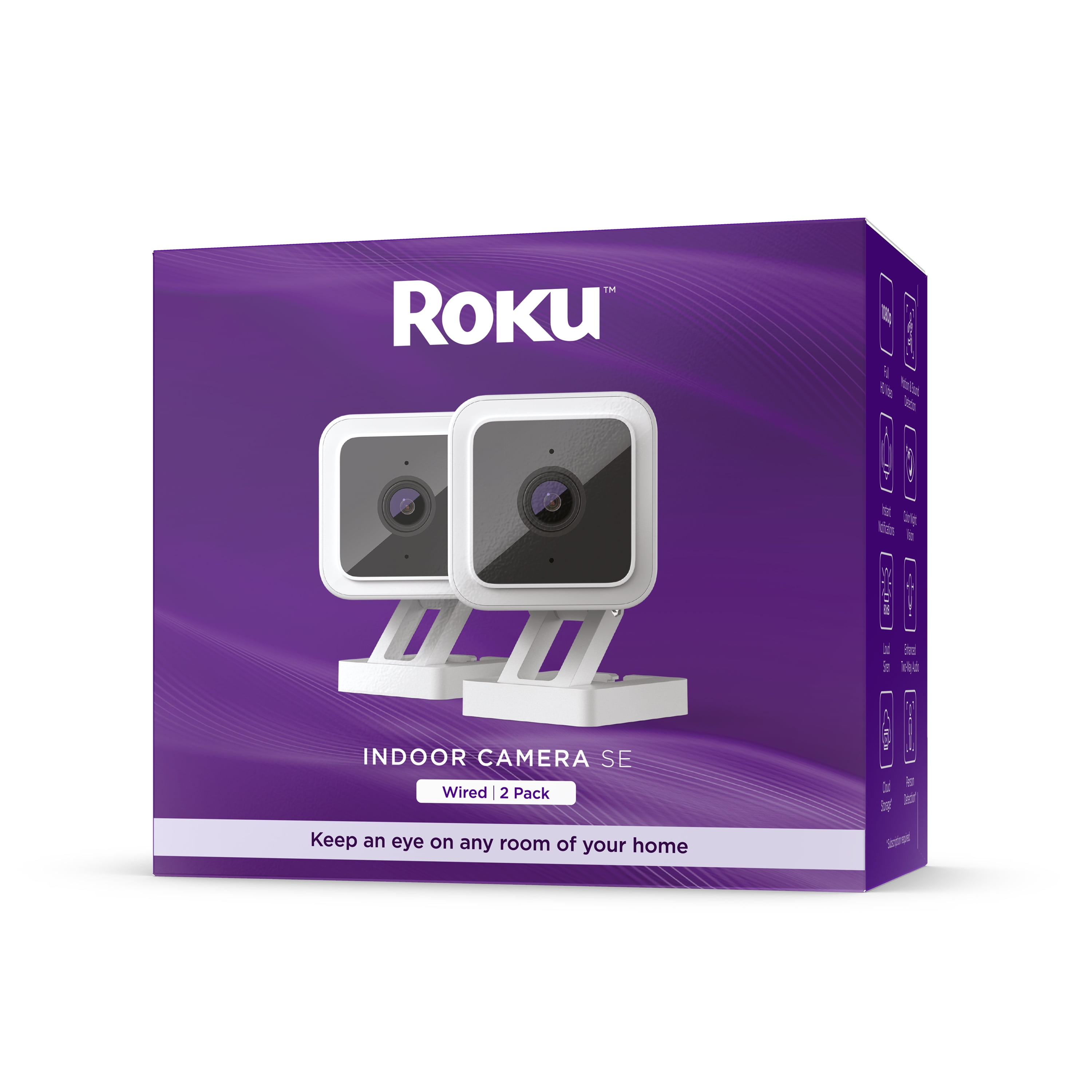 2-Pack Roku Smart Home Wired 1080p Indoor Cameras SE w/ Motion Sound Detection $34.88 Free S H w/ Walmart or $35