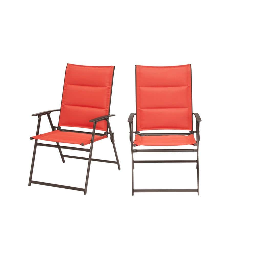 2-Pack StyleWell Steel Padded Folding Outdoor Patio Dining Chairs Conley Denim Blue $45 Free Shipping