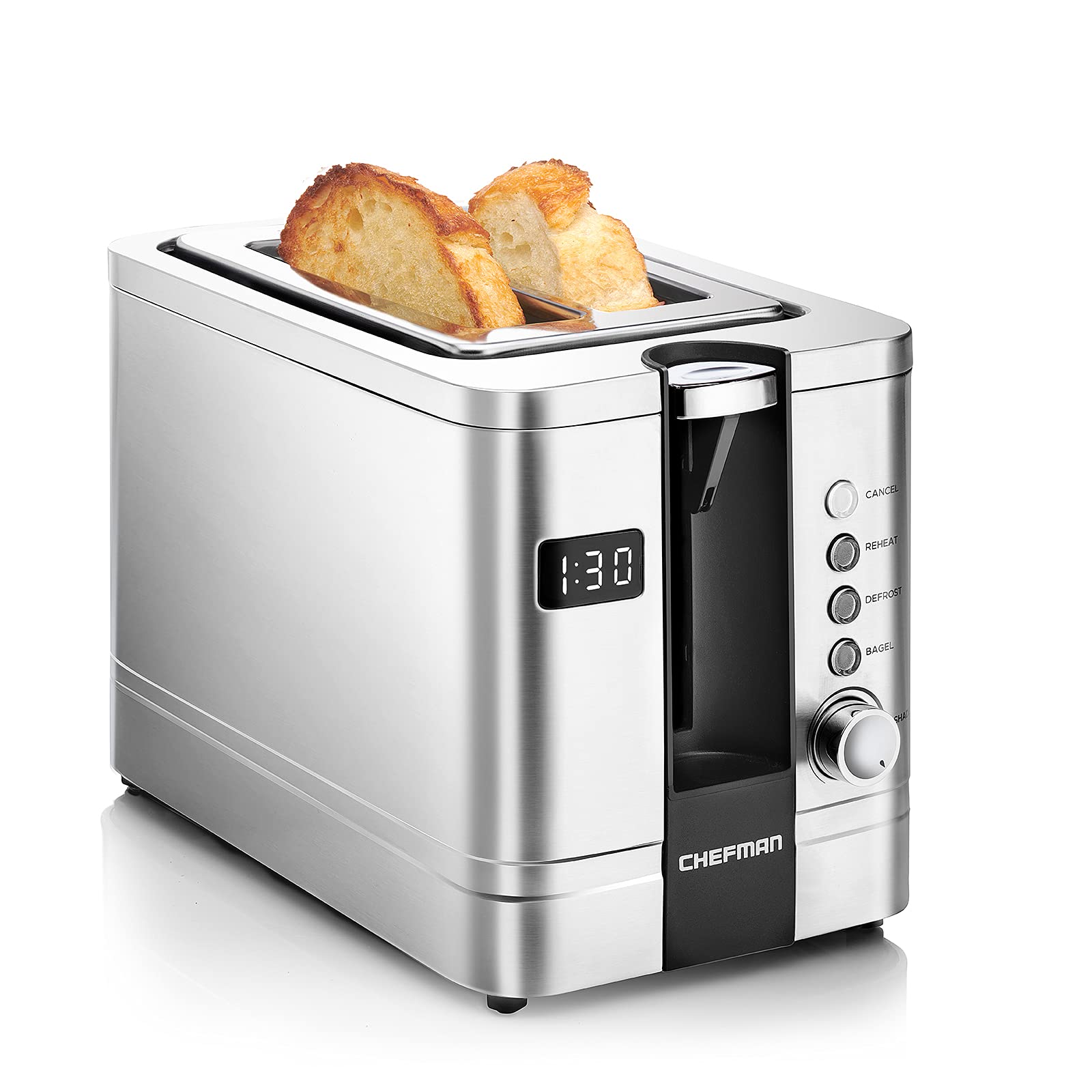 2-Slice Chefman Digital Pop-Up Toaster w/ Removable Crumb Tray Stainless Steel $13.89 Free Shipping w/ Prime or on $35