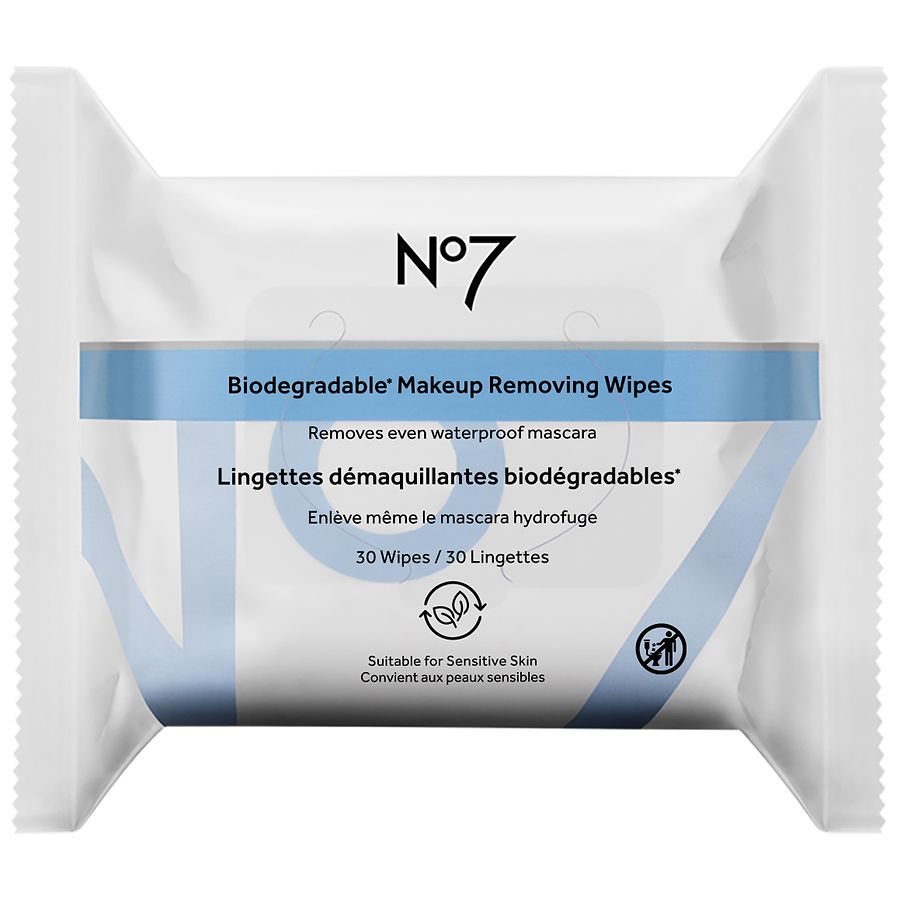 30-Count No7 Biodegradable Makeup Removing Wipes 2 for $2.40 at Walgreens w/ Free Store Pickup on $10