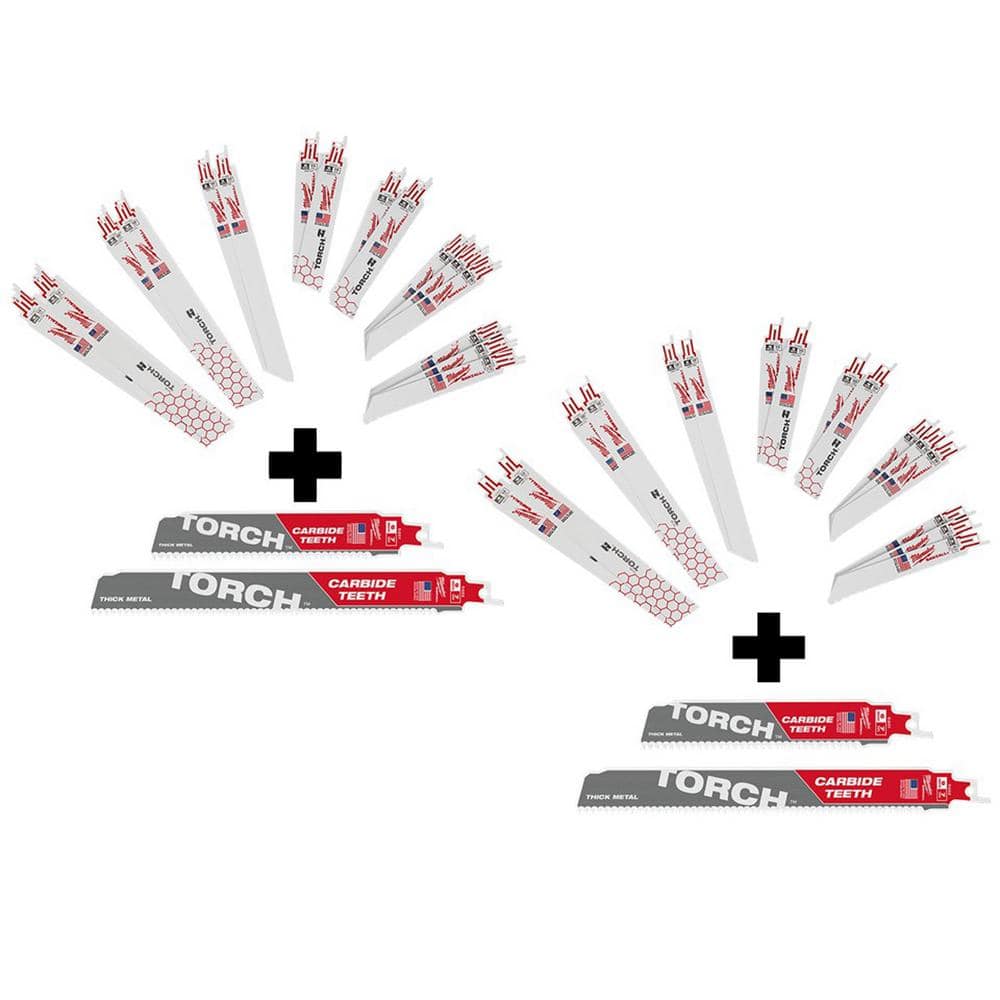 32-Piece Milwaukee SAWZALL Metal Cutting BiMetal Reciprocating Saw Blade Set w/ 4 Carbide Blades $40 Free Shipping