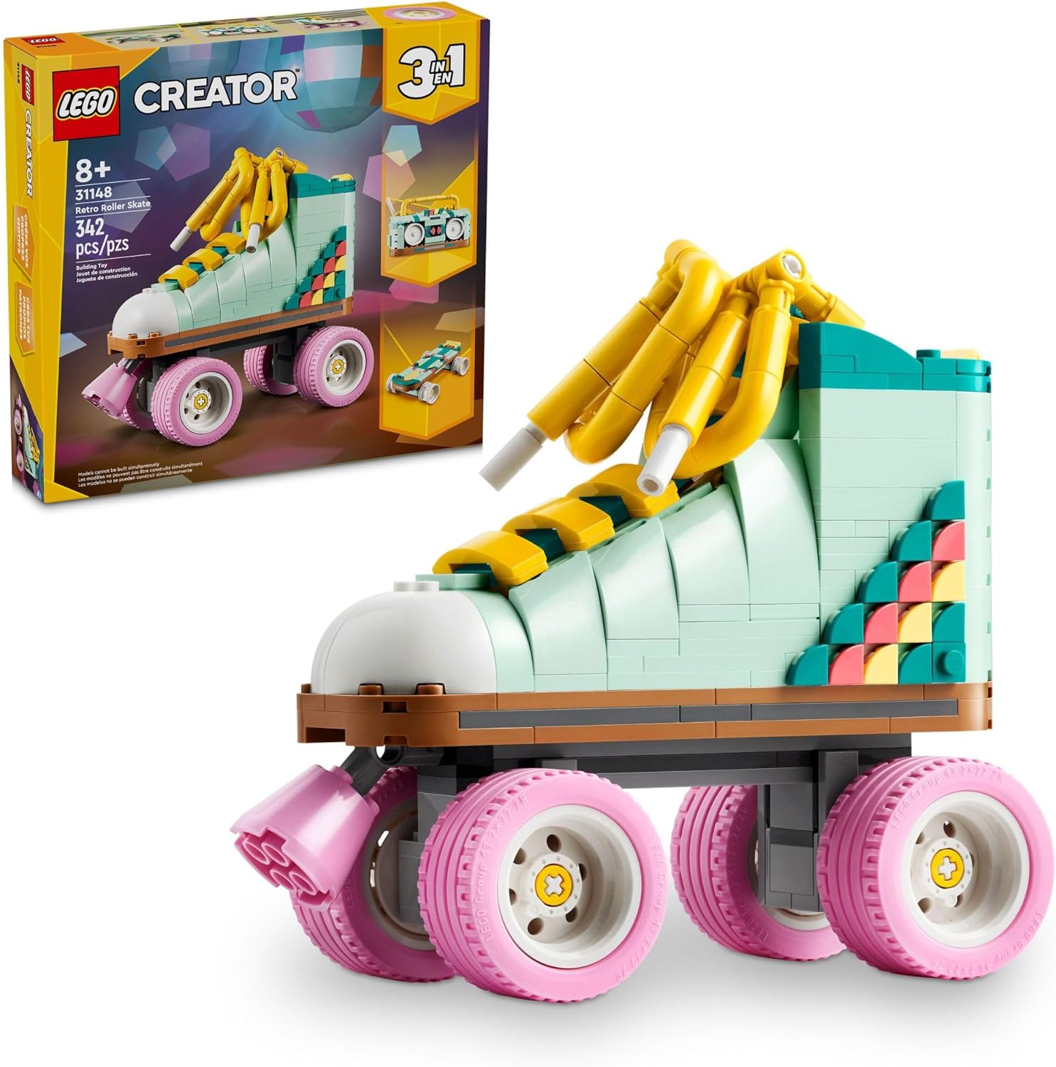 342-Piece LEGO Creator 3-In-1 Retro Roller Skate Building Set $24