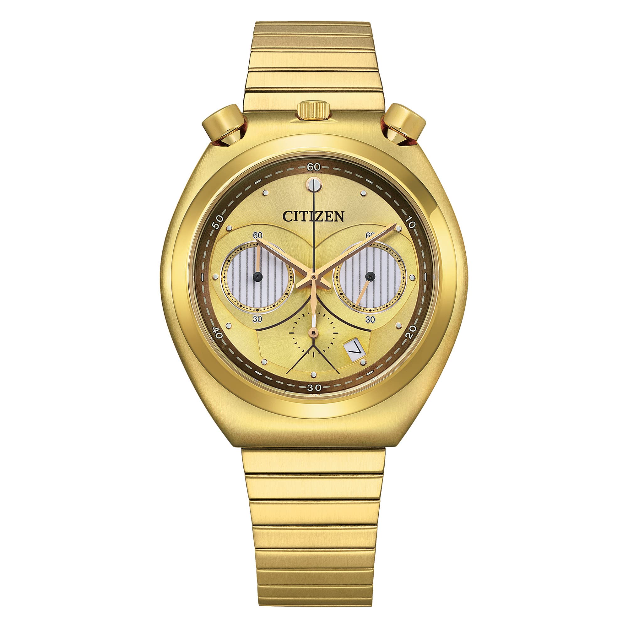 38mm Citizen Quartz Star Wars C-3PO Gold Tone Mens Watch $112.51 Free Shipping