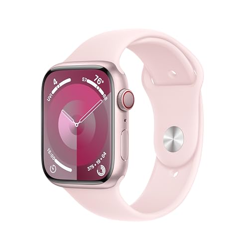 $390.20 Apple Watch Series 9 GPS Cellular 45mm Smartwatch with Pink Aluminum Case with Pink Sport Band S/M.