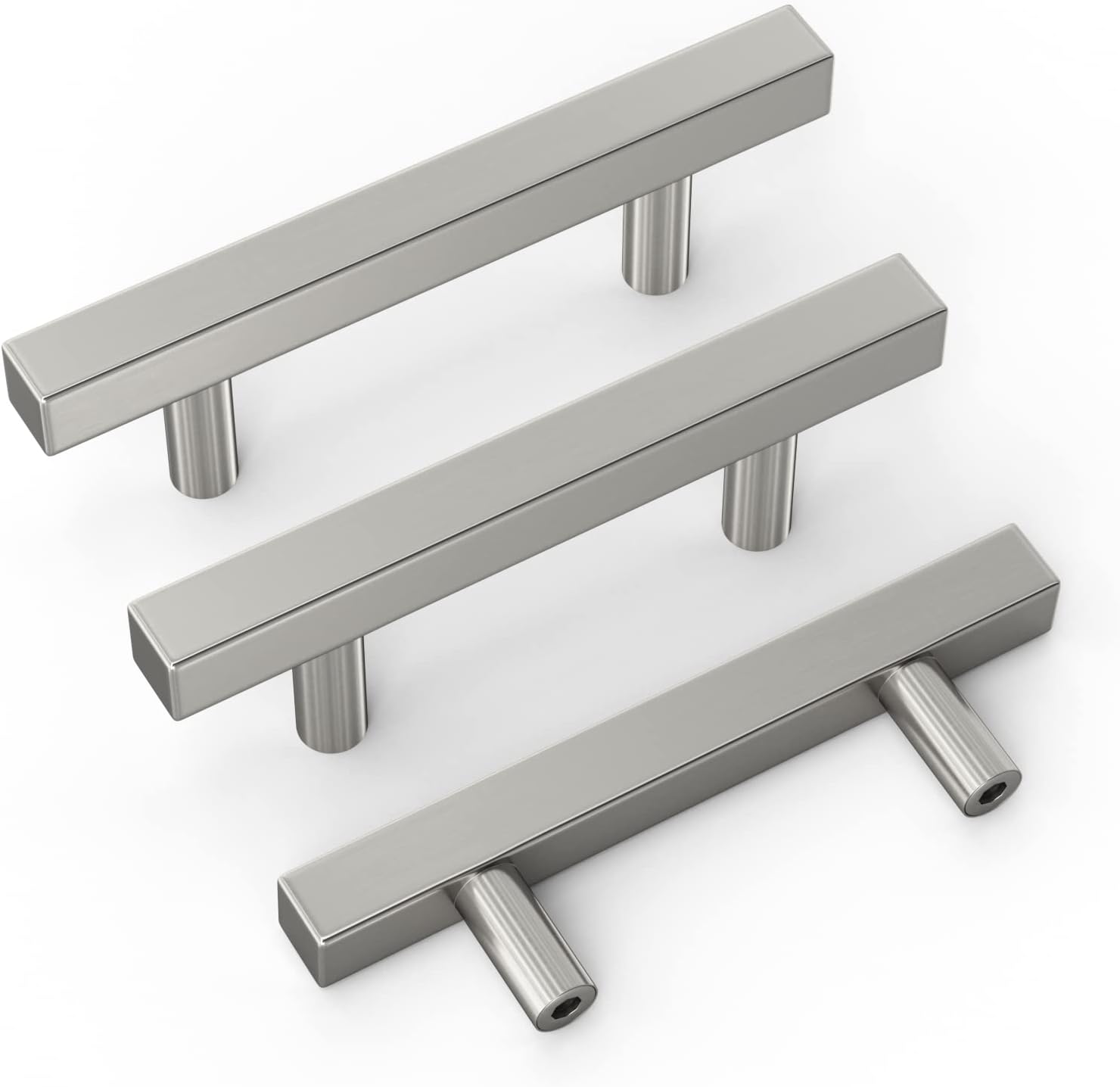 3 Stainless Steel Cabinet Handles 3 colors 30-Pack Square Brushed Nickel $10.30, 15-Pack Round Brushed Brass $7.50 More