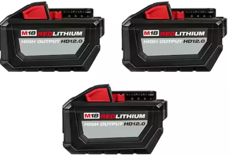 3x Milwaukee 12AH High Output Batteries $399