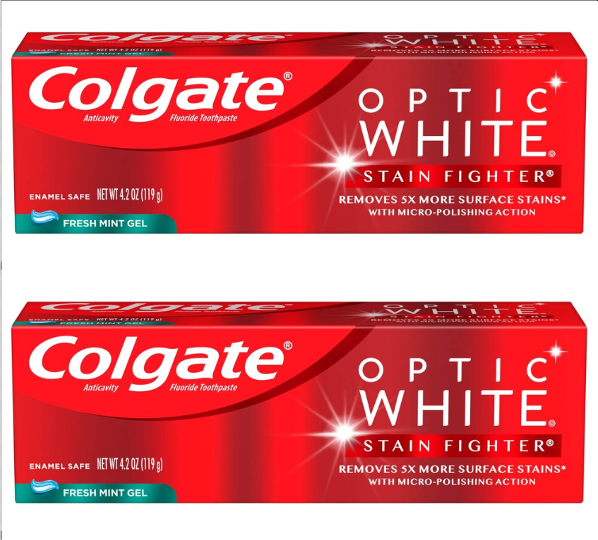 4.2-Oz Colgate Optic White Stain Fighter Whitening Toothpaste Clean Mint $2.09 w/ S S Free Shipping w/ Prime or on $35