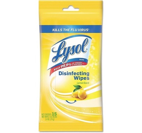 48 Pack Lysol Disinfecting Wipes, On the Go Travel Size, Lemon Scent, 15ct $16.99