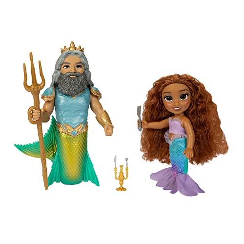 $4.97 Disney The Little Mermaid Ariel Doll and King Triton Petite Gift Set, 6 Inches